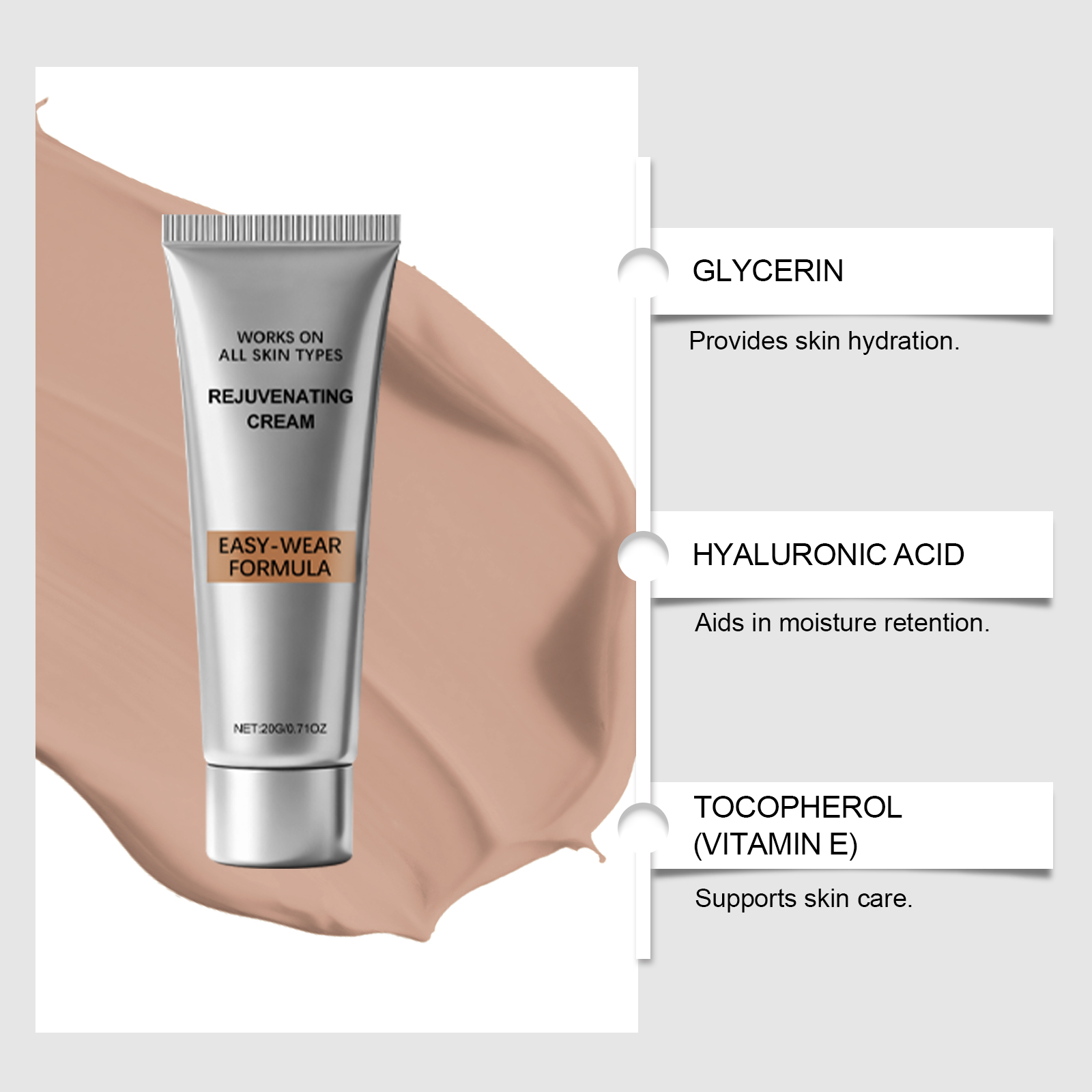Eye Cream Gentle Nourishing Care Moisturizing Smooth Eye Skin Hydrate Daily Replenish Massage Apply Nursing Cream