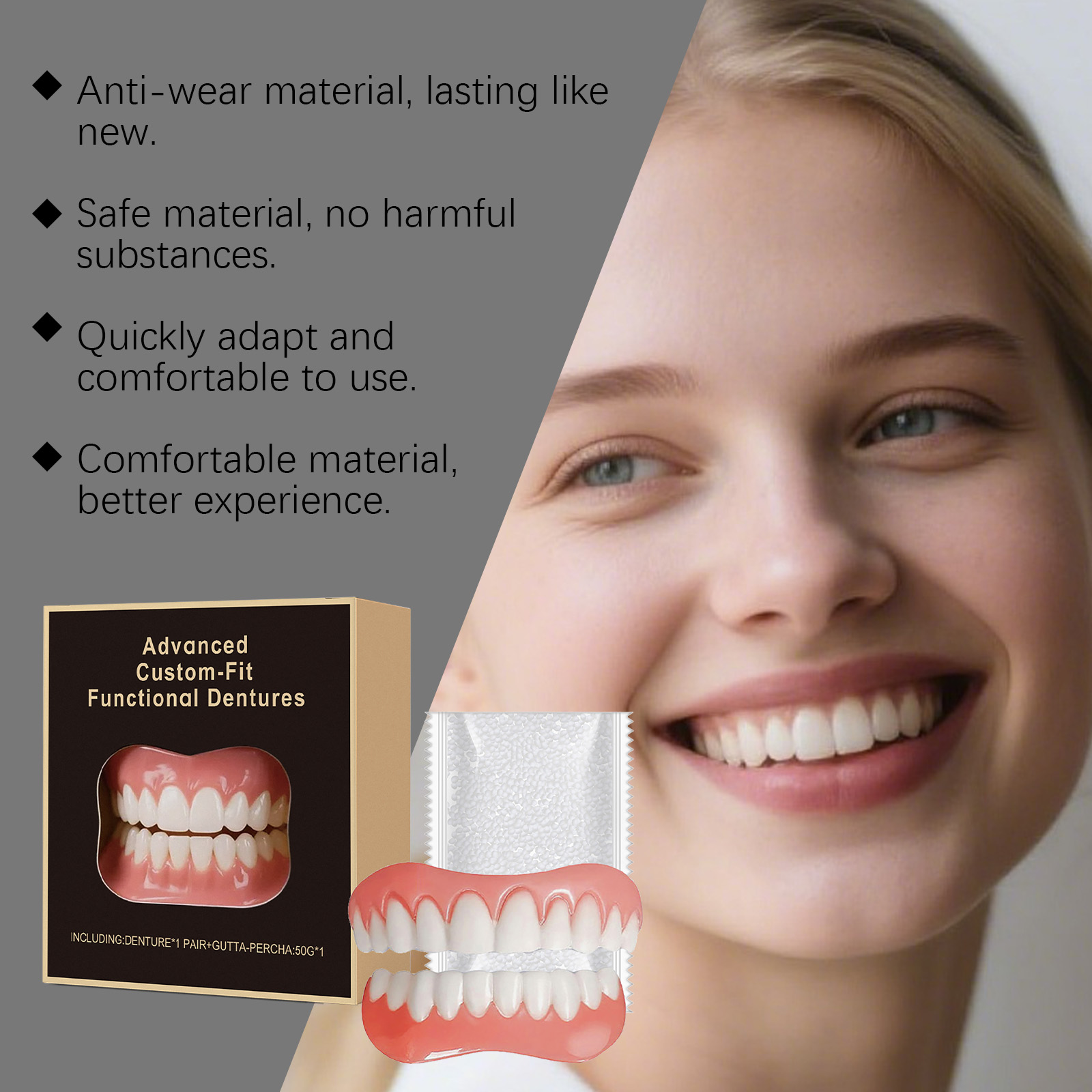Denture Modification Kit Daily Beautify Oral Teeth Comfortably Improve Smile Texture Dental Beauty Set
