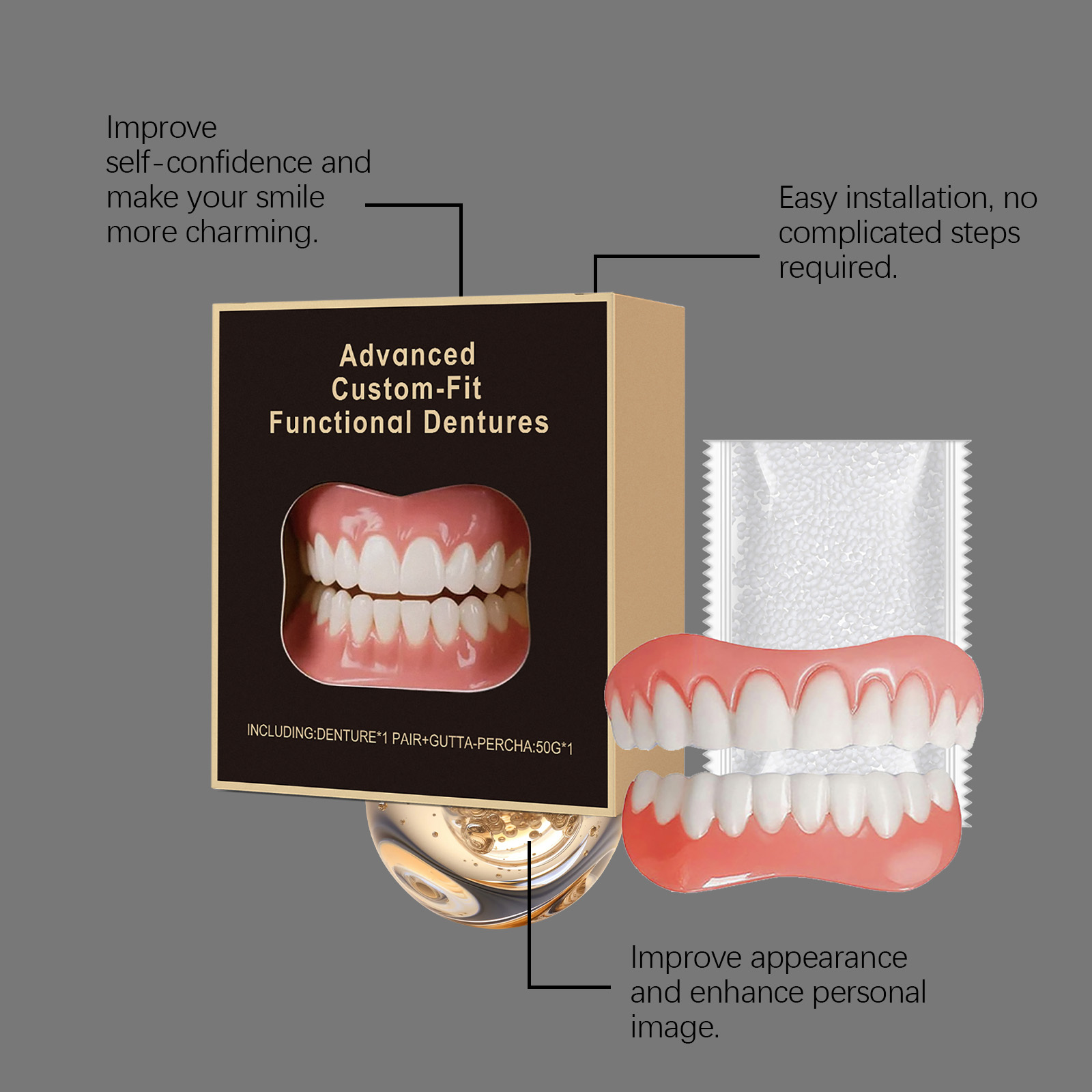 Denture Modification Kit Daily Beautify Oral Teeth Comfortably Improve Smile Texture Dental Beauty Set