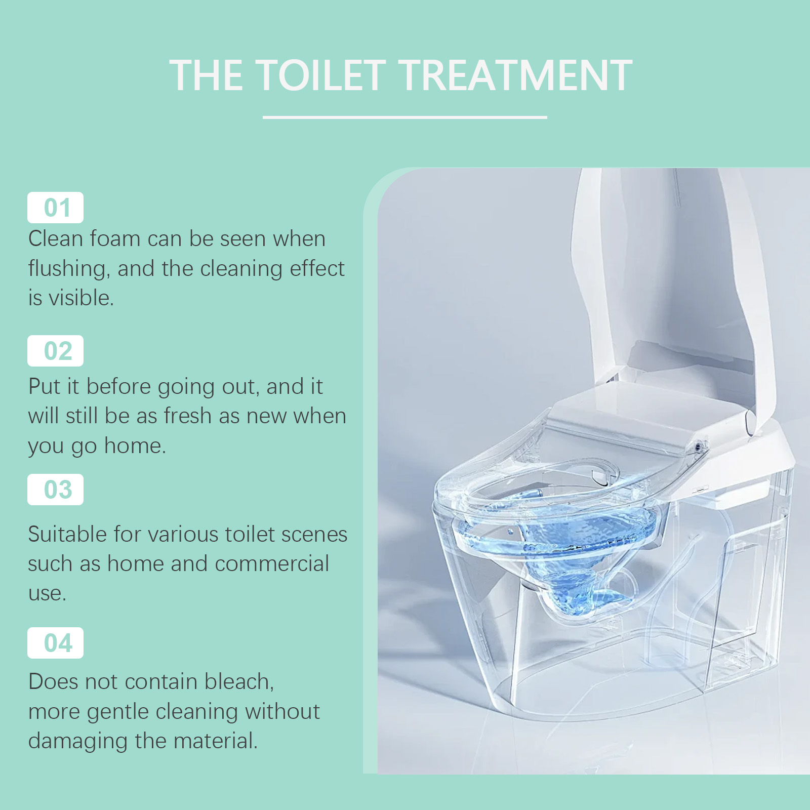 Toilet Cleaner Tank Drop Automatic Release Clean Foam Fresh Remove Odor For Toilet