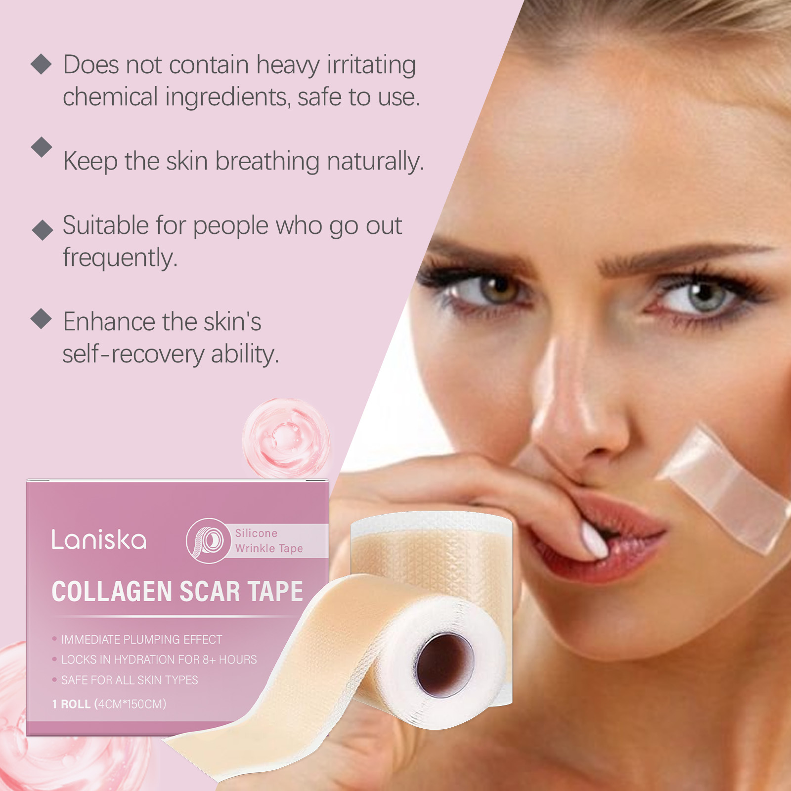 Facial Gel Patch Reduce Fine Lines Transparent Invisible Design Cover Blemishes Portable Easy Use Patch