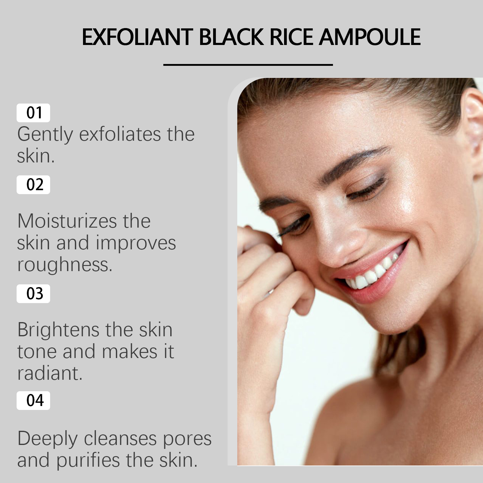 Black Rice Brightening Exfoliating Liquid Facial Cleansing Ampoule Softening Skin Facial Essence