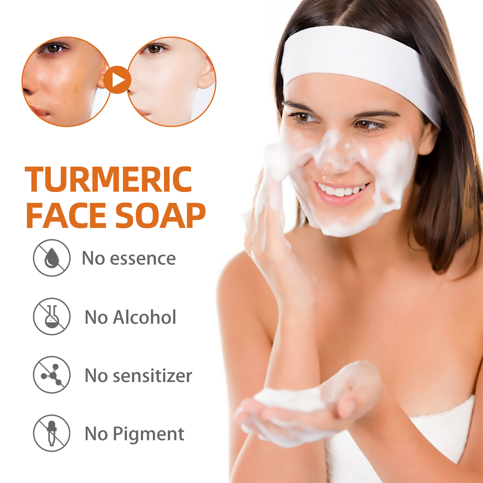 Turmeric Face Soap Gentle Cleansing Soothe Repair Even Skin Tone Daily Cleansing Bar 100g