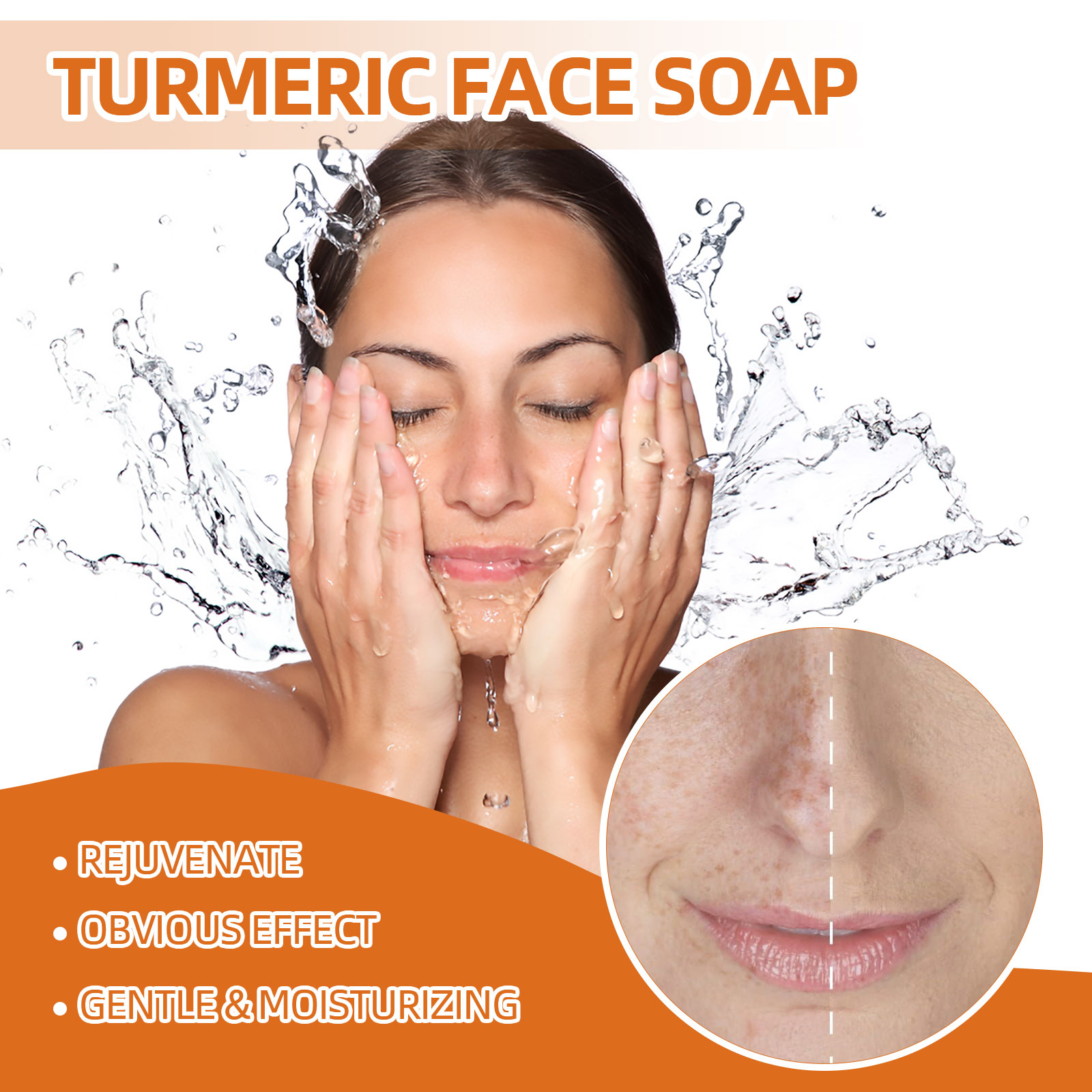 Turmeric Face Soap Gentle Cleansing Soothe Repair Even Skin Tone Daily Cleansing Bar 100g