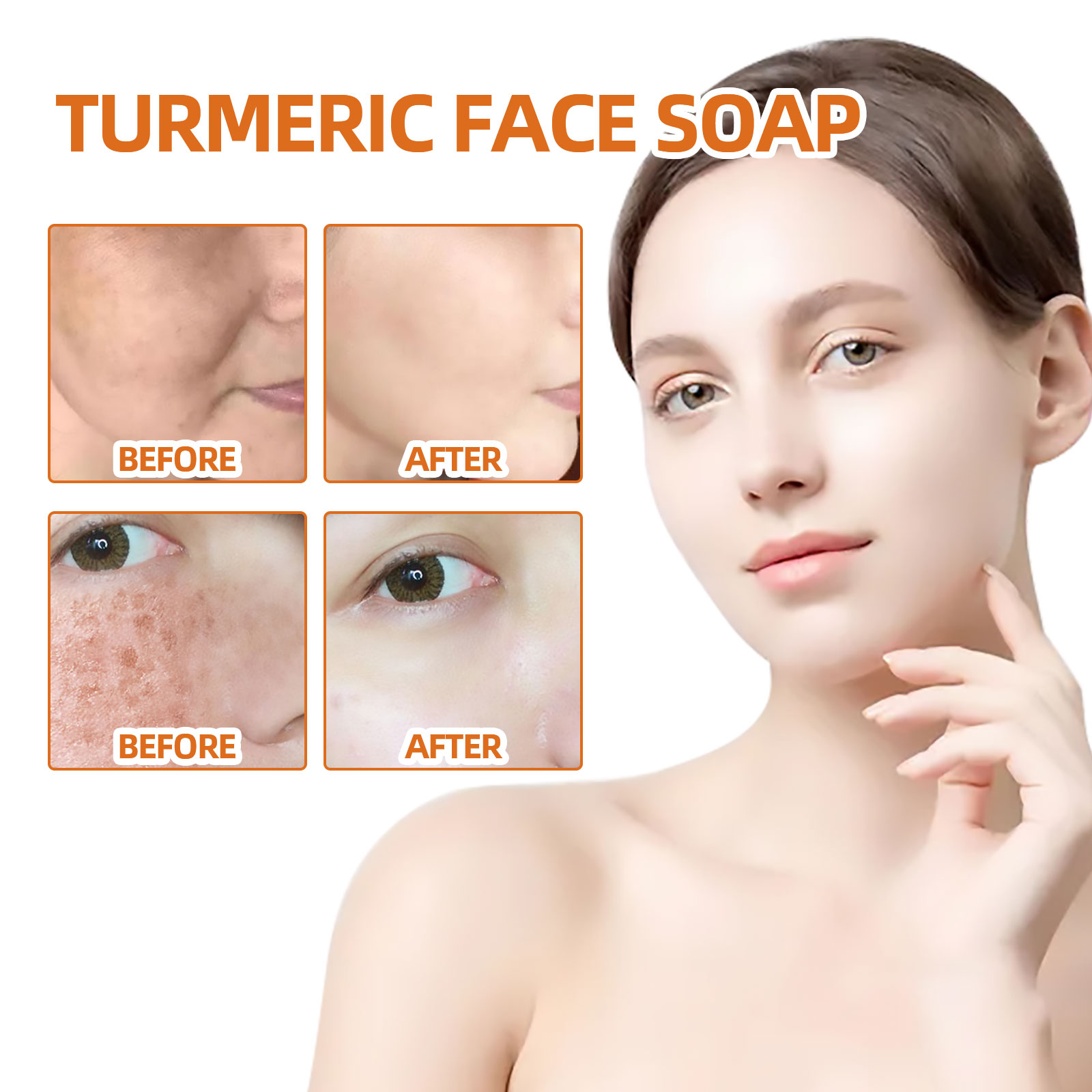 Turmeric Face Soap Gentle Cleansing Soothe Repair Even Skin Tone Daily Cleansing Bar 100g