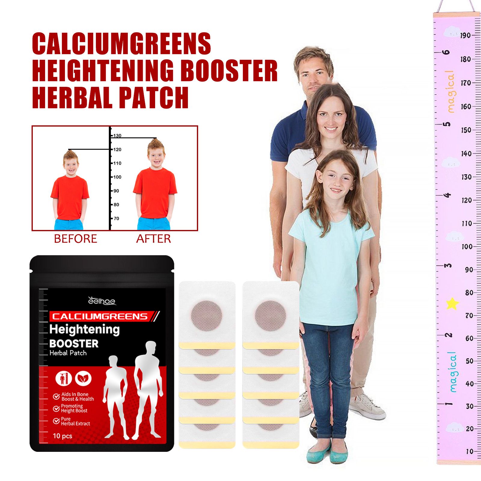 Herbal Growth Patch For Teens And Children Foot Sole Care Overnight Support