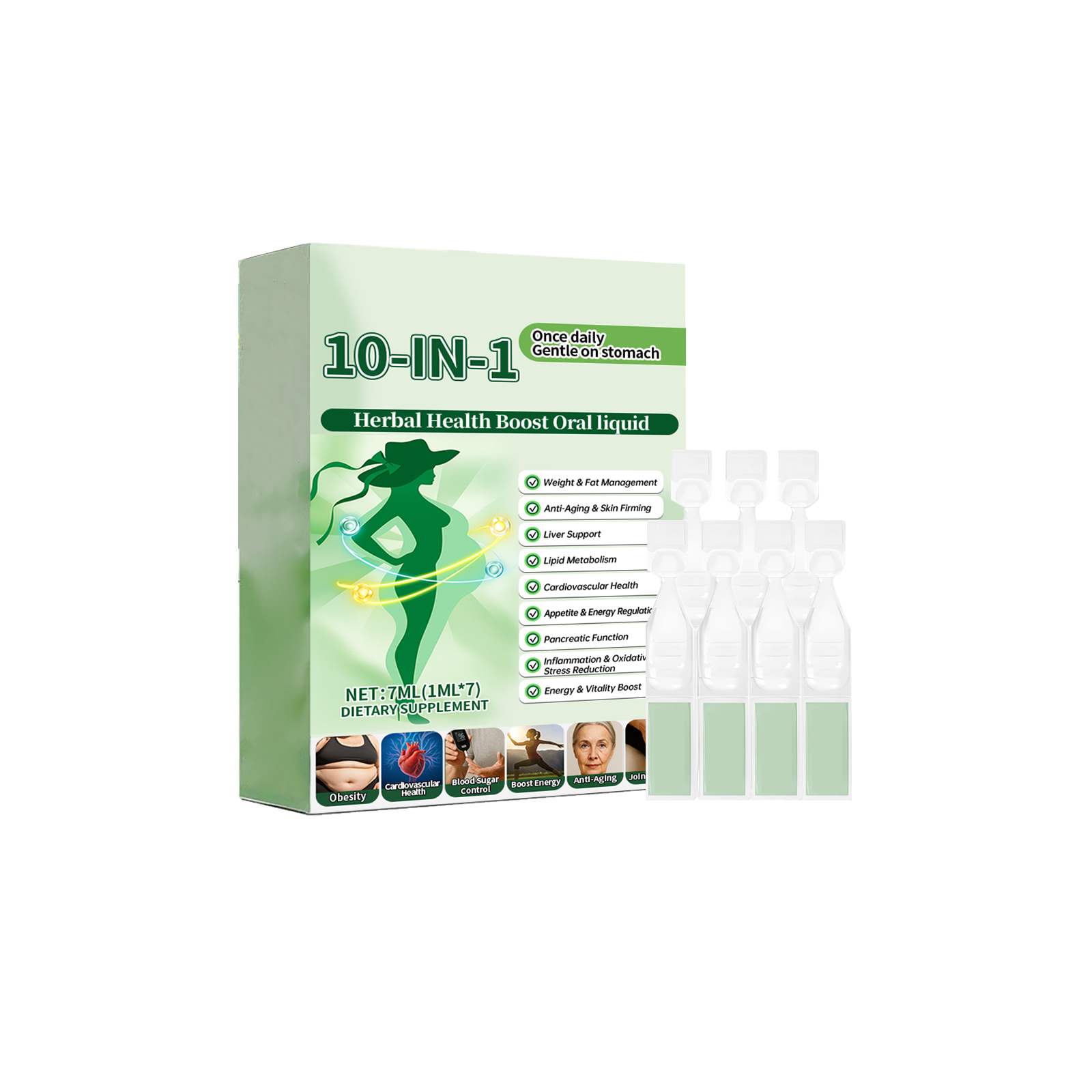 Ten-in-One Health Solution Oral Liquld Body Slimming Restores Body Curve Farewell to Fat Body Shaping Oral Solution
