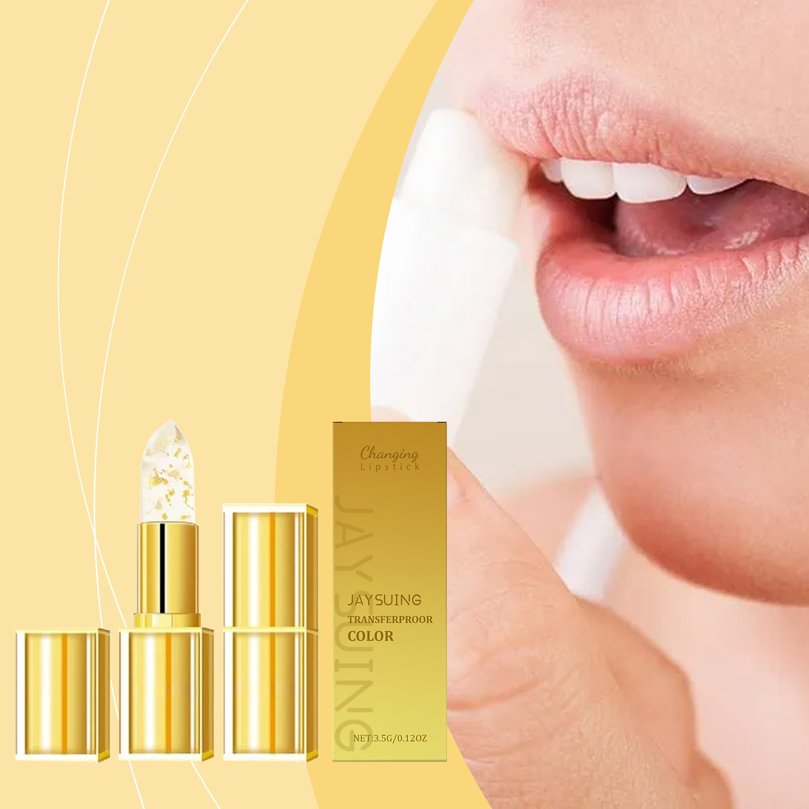 Gold Leaf Color-Changing Nourishing Lipstick - Gentle Nourishment for Lips, Hydrating Lip Care