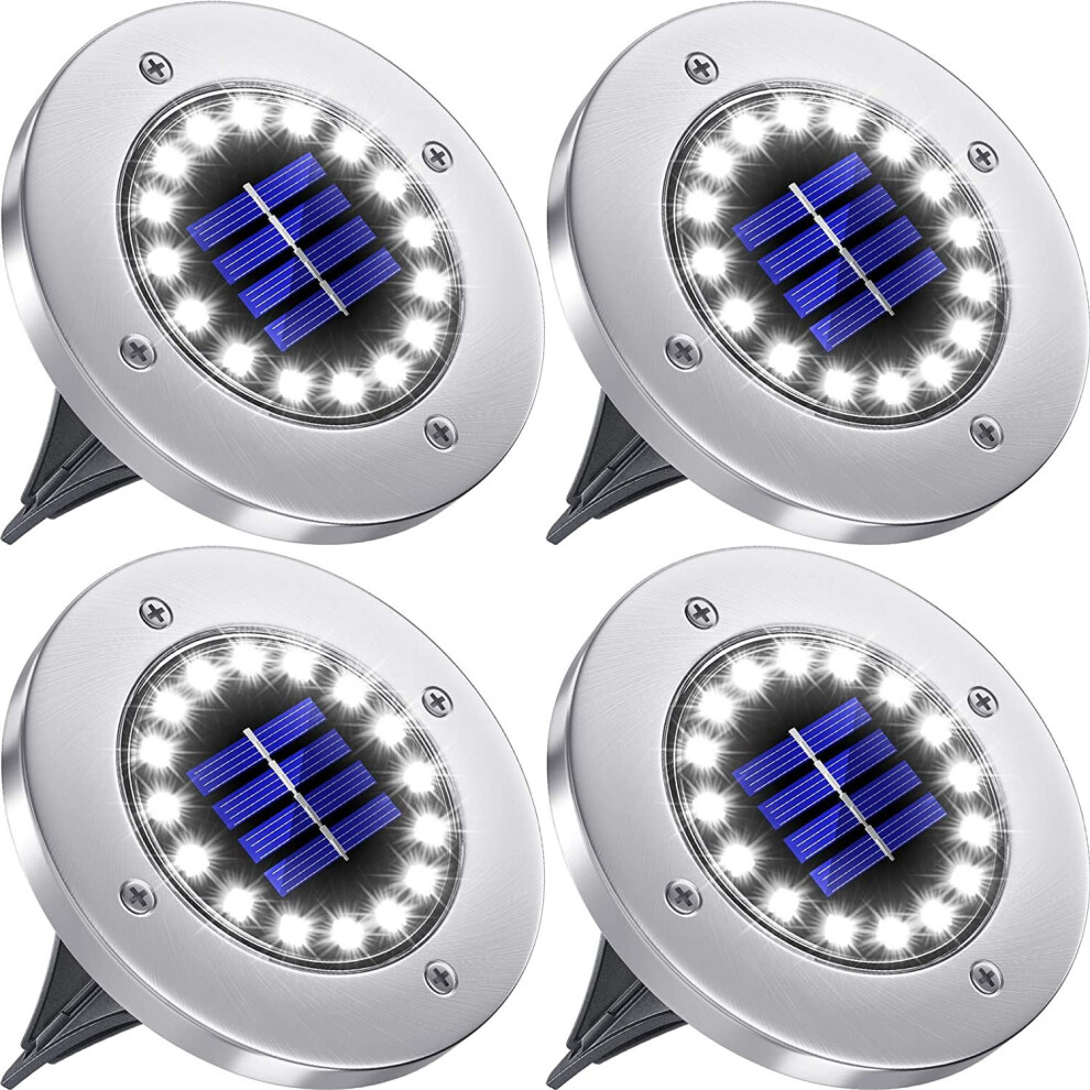 (Warm White) 12LED Solar Power Ground Lights Floor Decking Lawn