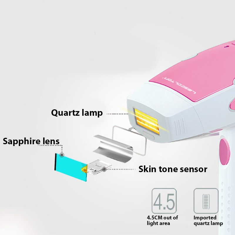 (Pink) IPL Laser Hair Removal Device For Men and Women Painless Remover for Face Body