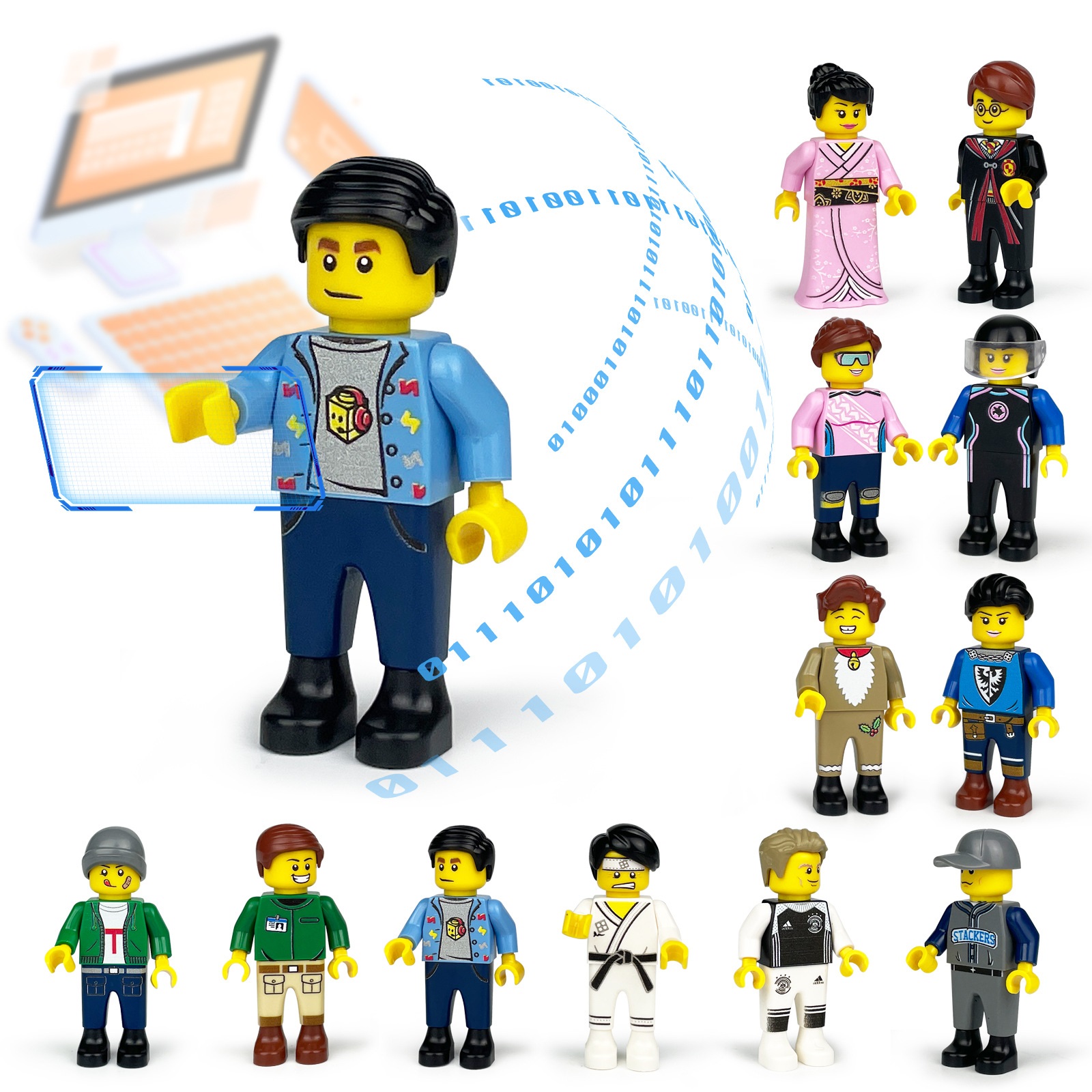 (Style2) Different Professions Building Block Toys Role Playing of Different Characters Figures Educational Toy for Boys Girls Gifts