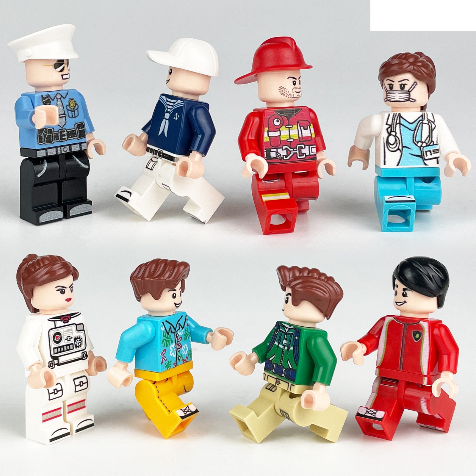 (Style2) Different Professions Building Block Toys Role Playing of Different Characters Figures Educational Toy for Boys Girls Gifts