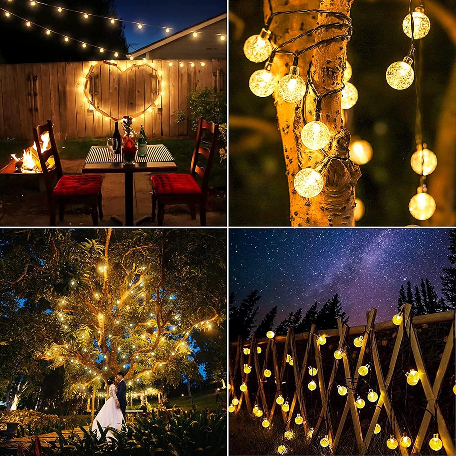 (Multi-coloured) Solar Fairy Lights Outdoor Waterproof 50LED Solar Garden Lights 8 Mode 7M 23Ft Outdoor String Lights for Garden Patio Yard Home Christmas Parties Wedding