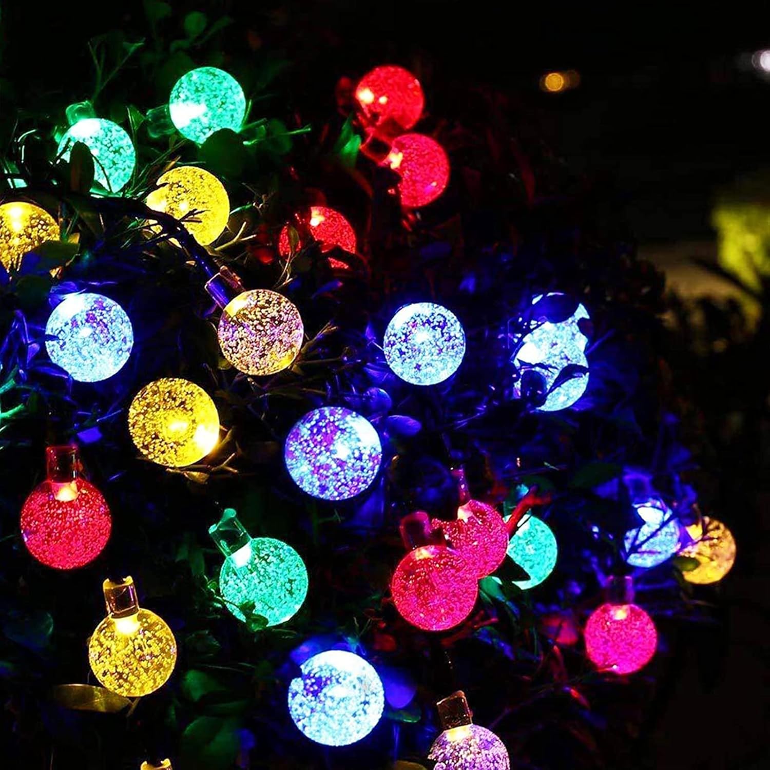 (Multi-coloured) Solar Fairy Lights Outdoor Waterproof 50LED Solar Garden Lights 8 Mode 7M 23Ft Outdoor String Lights for Garden Patio Yard Home Christmas Parties Wedding