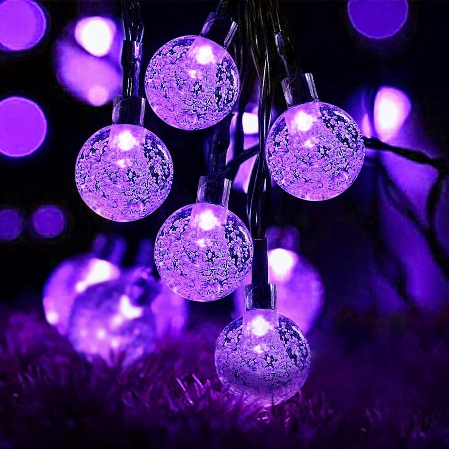 (Multi-coloured) Solar Fairy Lights Outdoor Waterproof 50LED Solar Garden Lights 8 Mode 7M 23Ft Outdoor String Lights for Garden Patio Yard Home Christmas Parties Wedding