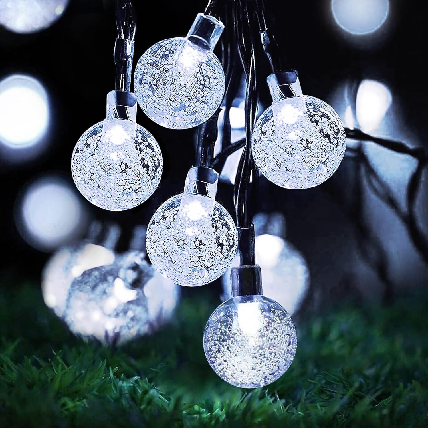 (Multi-coloured) Solar Fairy Lights Outdoor Waterproof 50LED Solar Garden Lights 8 Mode 7M 23Ft Outdoor String Lights for Garden Patio Yard Home Christmas Parties Wedding