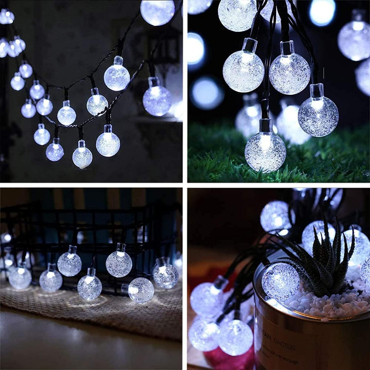 (Multi-coloured) Solar Fairy Lights Outdoor Waterproof 50LED Solar Garden Lights 8 Mode 7M 23Ft Outdoor String Lights for Garden Patio Yard Home Christmas Parties Wedding