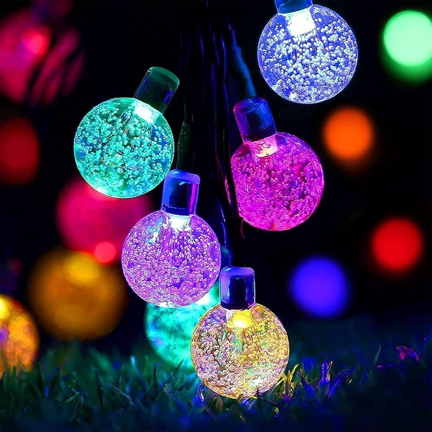 Solar Fairy Lights Outdoor Waterproof 50LED Solar Garden Lights 8 Mode 7M 23Ft Outdoor String Lights for Garden Patio Yard Home Christmas Parties Wedding
