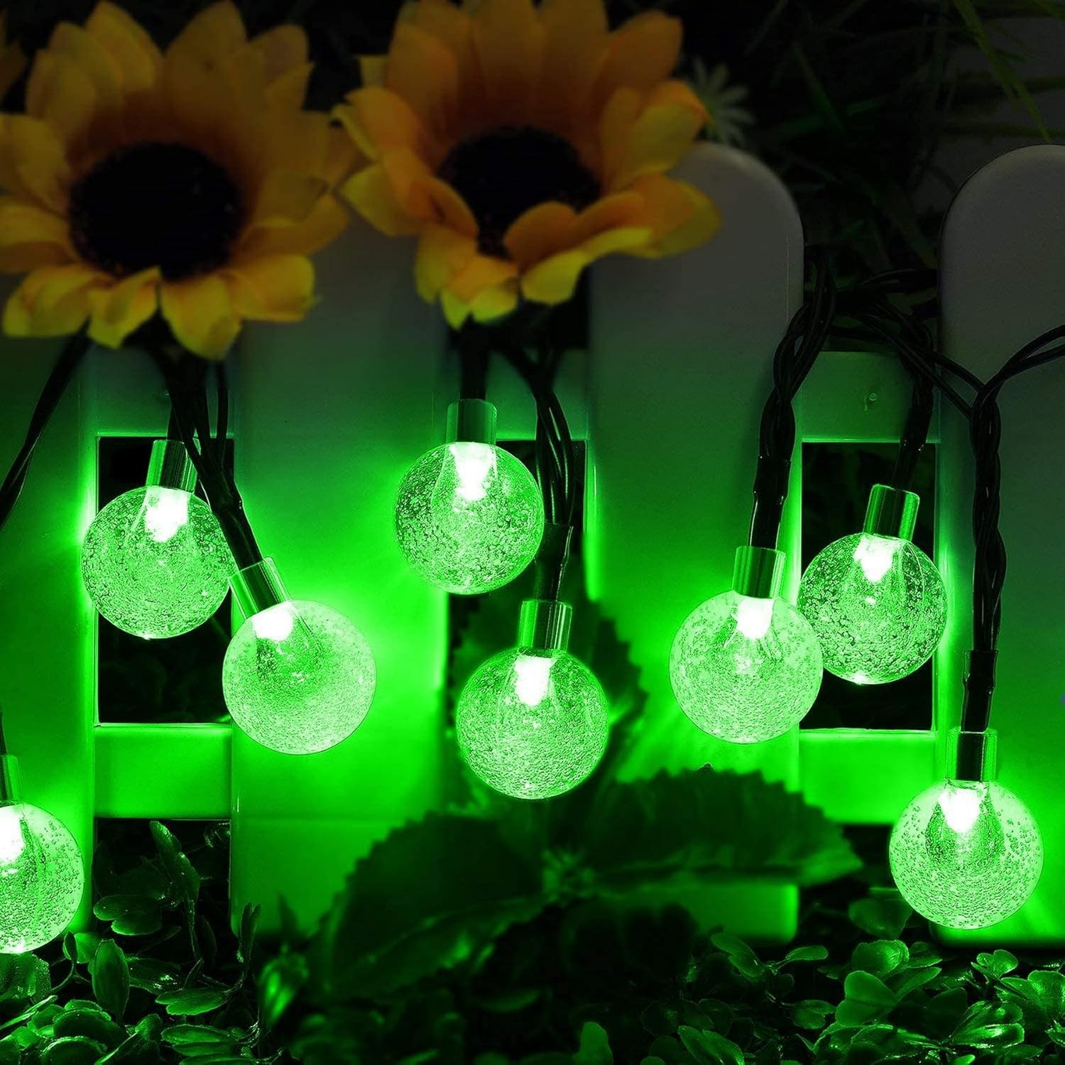 (Multi-coloured) Solar Fairy Lights Outdoor Waterproof 50LED Solar Garden Lights 8 Mode 7M 23Ft Outdoor String Lights for Garden Patio Yard Home Christmas Parties Wedding