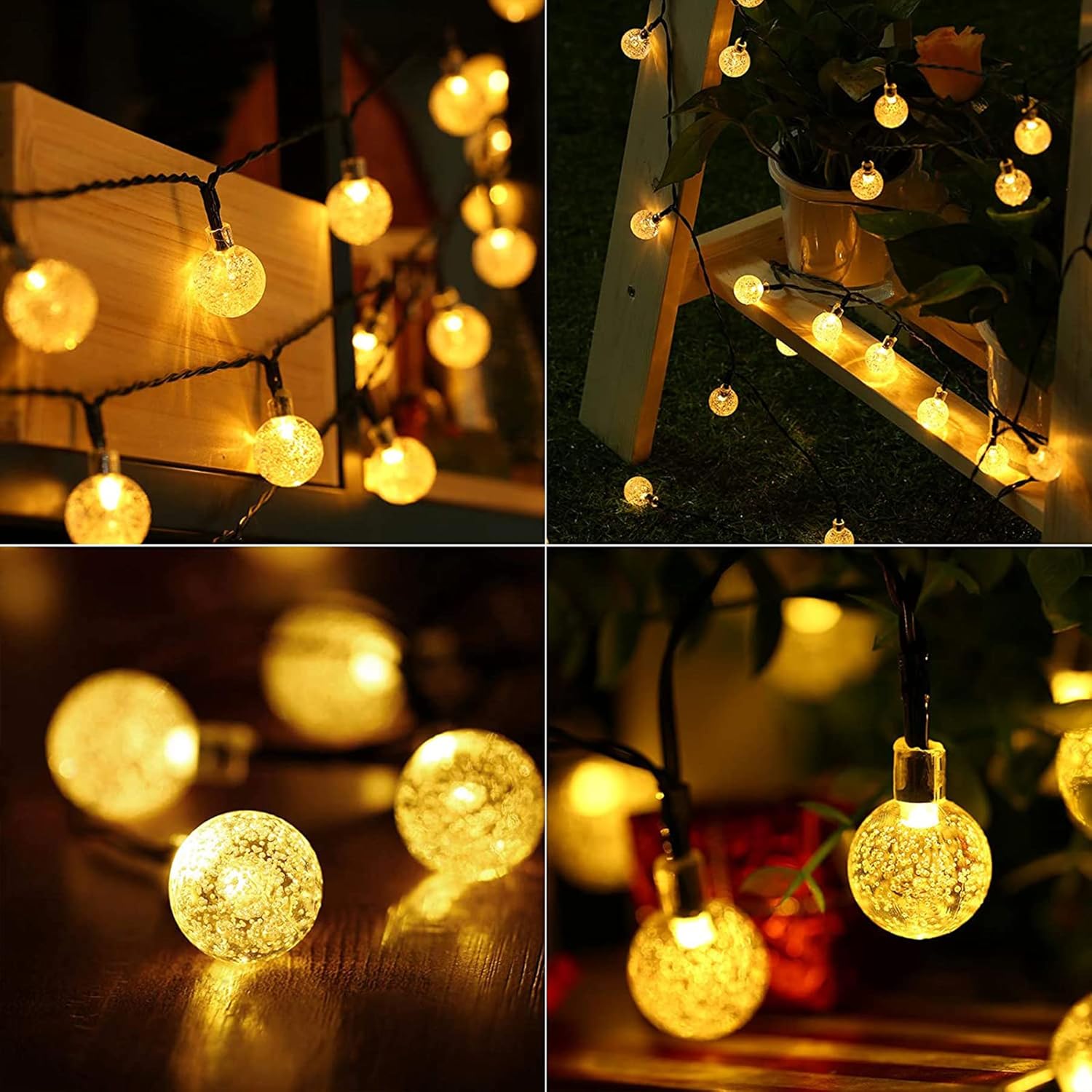 (Multi-coloured) Solar Fairy Lights Outdoor Waterproof 50LED Solar Garden Lights 8 Mode 7M 23Ft Outdoor String Lights for Garden Patio Yard Home Christmas Parties Wedding