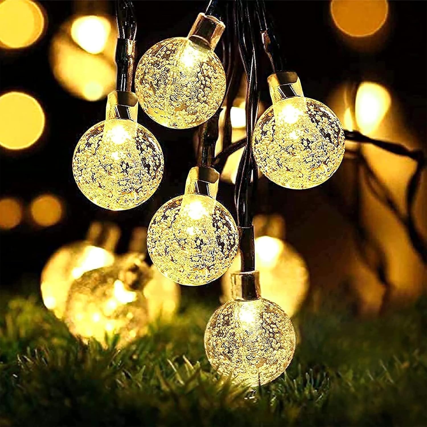 (Multi-coloured) Solar Fairy Lights Outdoor Waterproof 50LED Solar Garden Lights 8 Mode 7M 23Ft Outdoor String Lights for Garden Patio Yard Home Christmas Parties Wedding