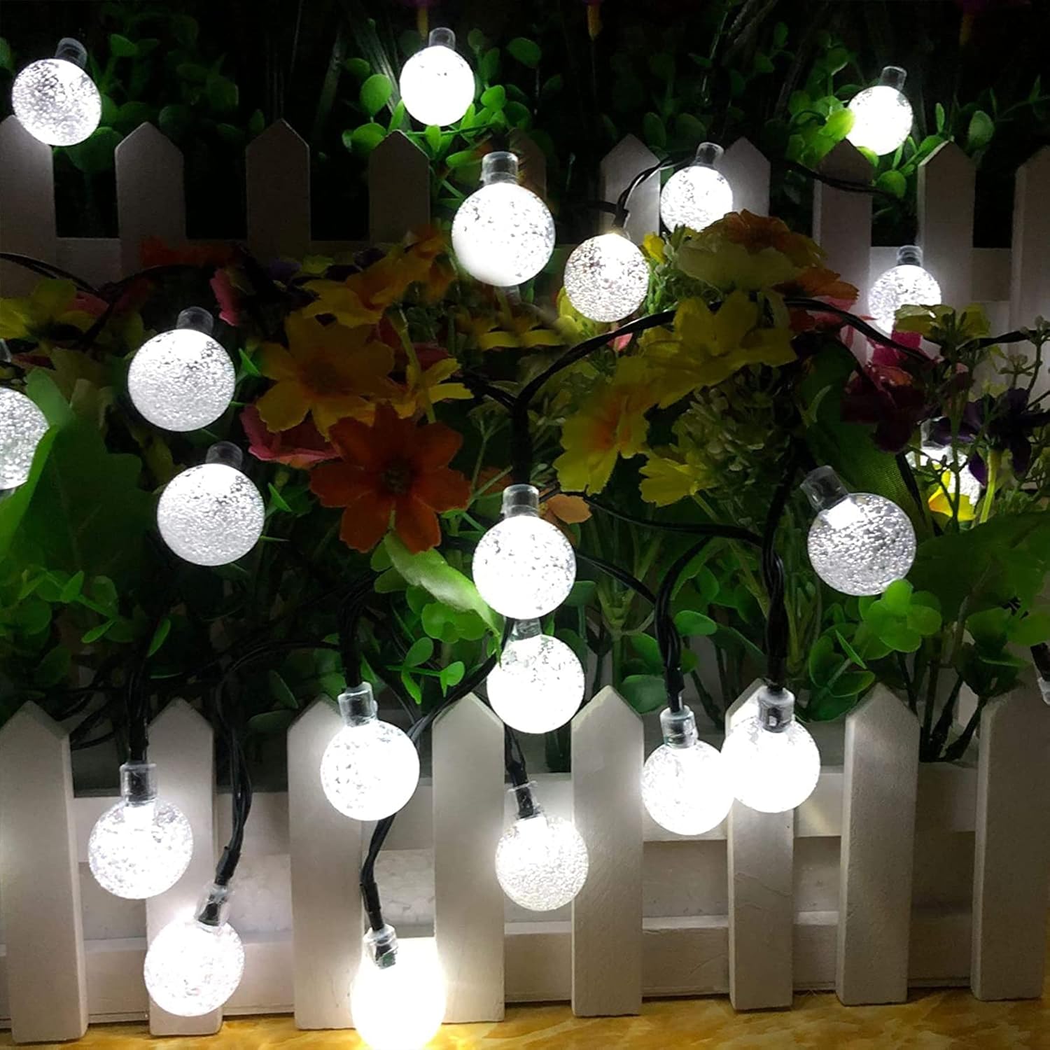(Multi-coloured) Solar Fairy Lights Outdoor Waterproof 50LED Solar Garden Lights 8 Mode 7M 23Ft Outdoor String Lights for Garden Patio Yard Home Christmas Parties Wedding