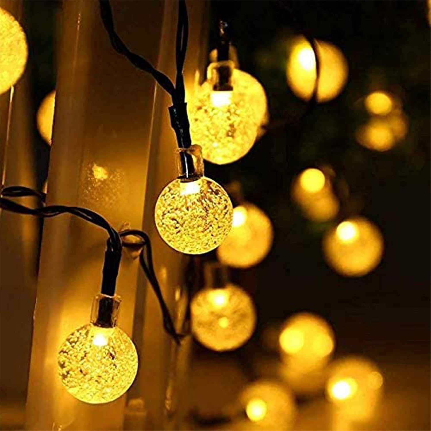 (Multi-coloured) Solar Fairy Lights Outdoor Waterproof 50LED Solar Garden Lights 8 Mode 7M 23Ft Outdoor String Lights for Garden Patio Yard Home Christmas Parties Wedding