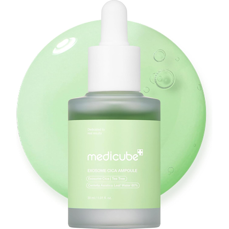 medicube Exosome Cica Tea Tree Ampoule for Sensitive Skin with Centella Asiatica Helps Reduce Redness Breakouts Moisturizing Soothing Serum Korean Skincare 30ml