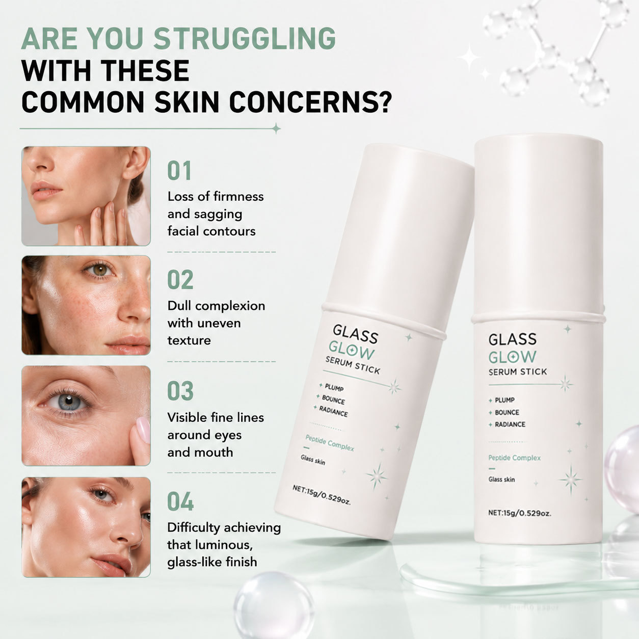 Glass Skin Smoothing Essence Stick For Hydrating Brightening And Pore Refining Treatment 15g
