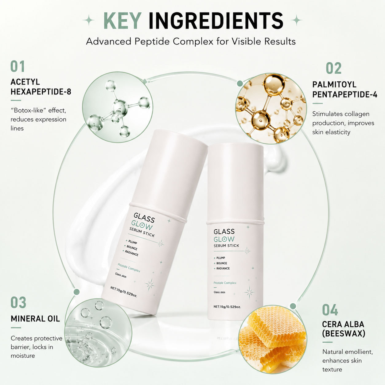 Glass Skin Smoothing Essence Stick For Hydrating Brightening And Pore Refining Treatment 15g