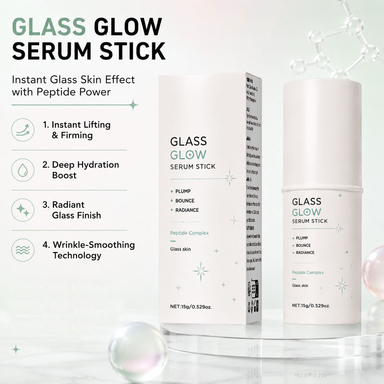 Glass Skin Smoothing Essence Stick For Hydrating Brightening And Pore Refining Treatment 15g