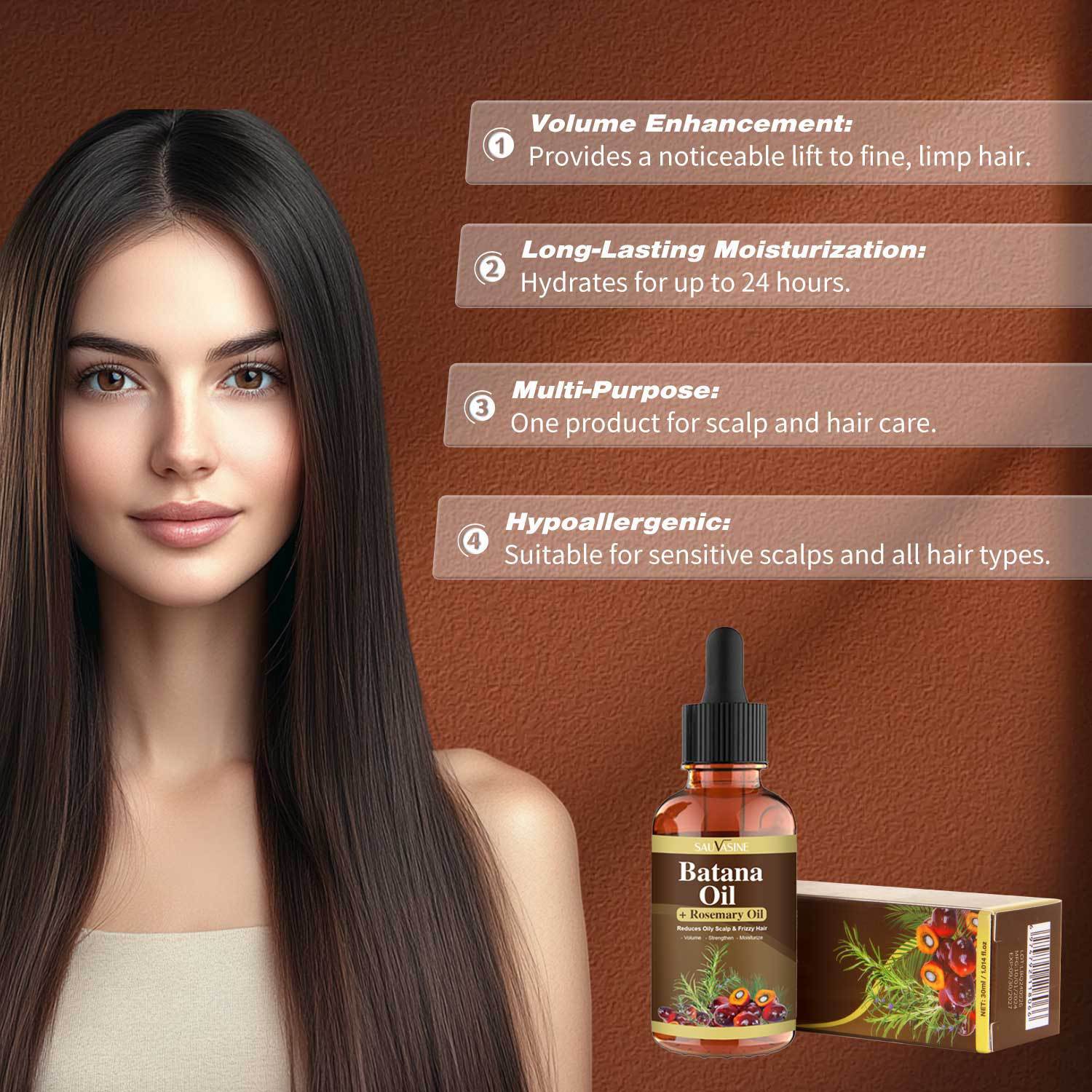 Batana Oil Rosemary Essential Oil Blend For Hair Growth And Thicker Fuller Appearance Nourishing Strengthening And Scalp Balancing 30ml
