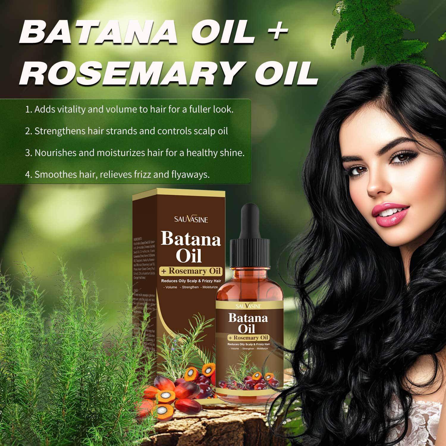 Batana Oil Rosemary Essential Oil Blend For Hair Growth And Thicker Fuller Appearance Nourishing Strengthening And Scalp Balancing 30ml