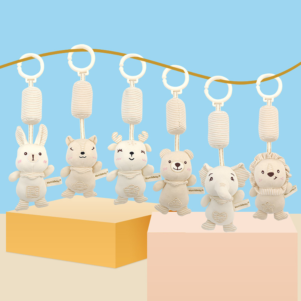 (Fawn) Baby Hanging Rattle Toys High Contrast Baby Toys for Newborn Plush Sensory Learning Toy Car Seat Stroller Hanging Toy for Babies