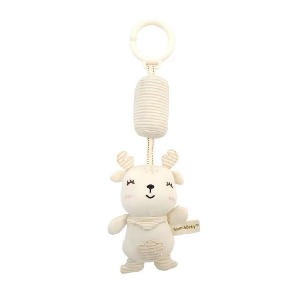 (Fawn) Baby Hanging Rattle Toys High Contrast Baby Toys for Newborn Plush Sensory Learning Toy Car Seat Stroller Hanging Toy for Babies