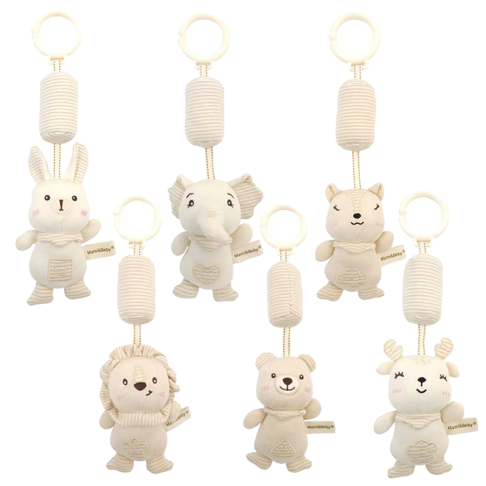(Fawn) Baby Hanging Rattle Toys High Contrast Baby Toys for Newborn Plush Sensory Learning Toy Car Seat Stroller Hanging Toy for Babies