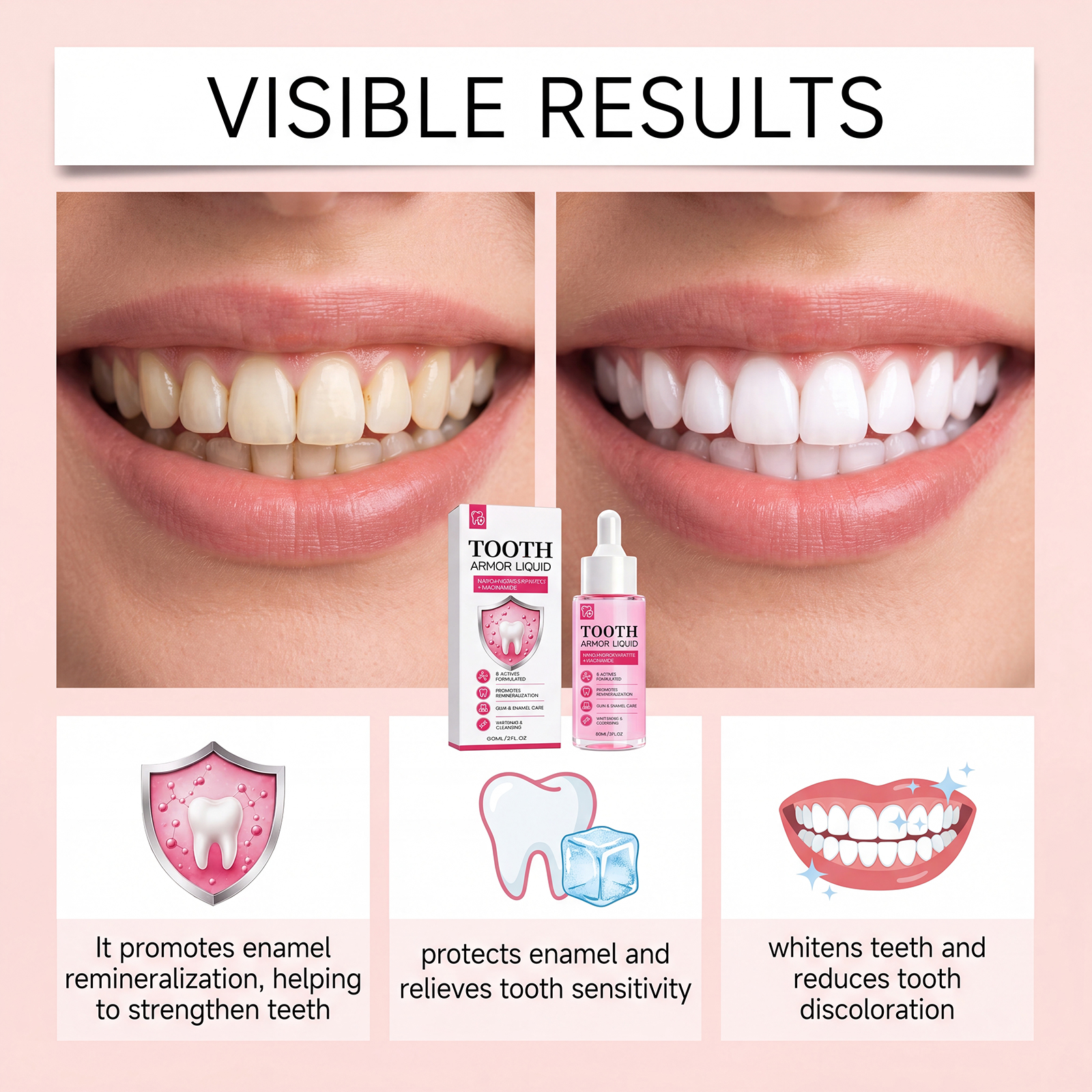Teeth Brightening Care Liquid Daily Mild Care Brighten Clean Stain Comfort Maintain Fresh Gum Protection Oral Surface Gentle Daily Oral Care