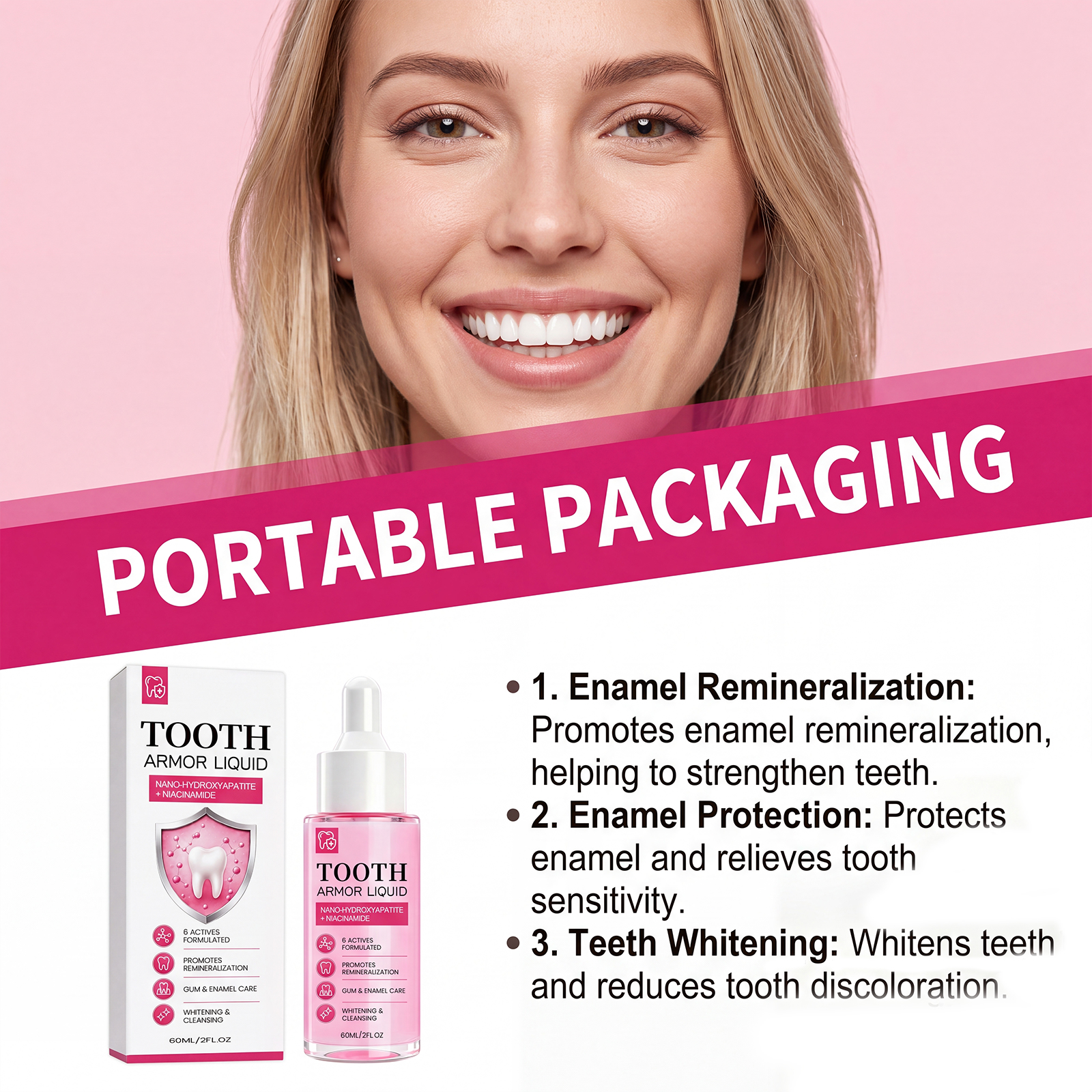 Teeth Brightening Care Liquid Daily Mild Care Brighten Clean Stain Comfort Maintain Fresh Gum Protection Oral Surface Gentle Daily Oral Care
