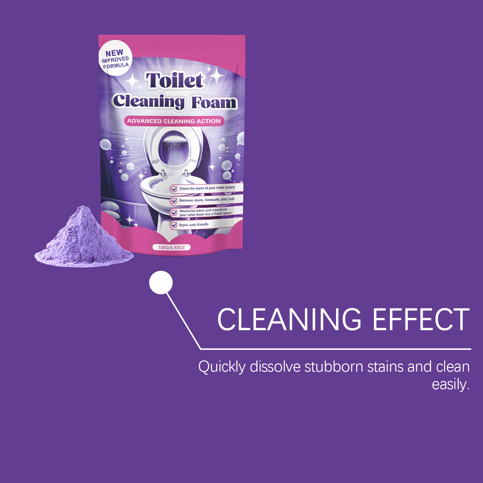 Toilet Cleaning Powder Daily Mild Clean Fragrant Deodorize Remove Scale Dirt For Sanitary Ware