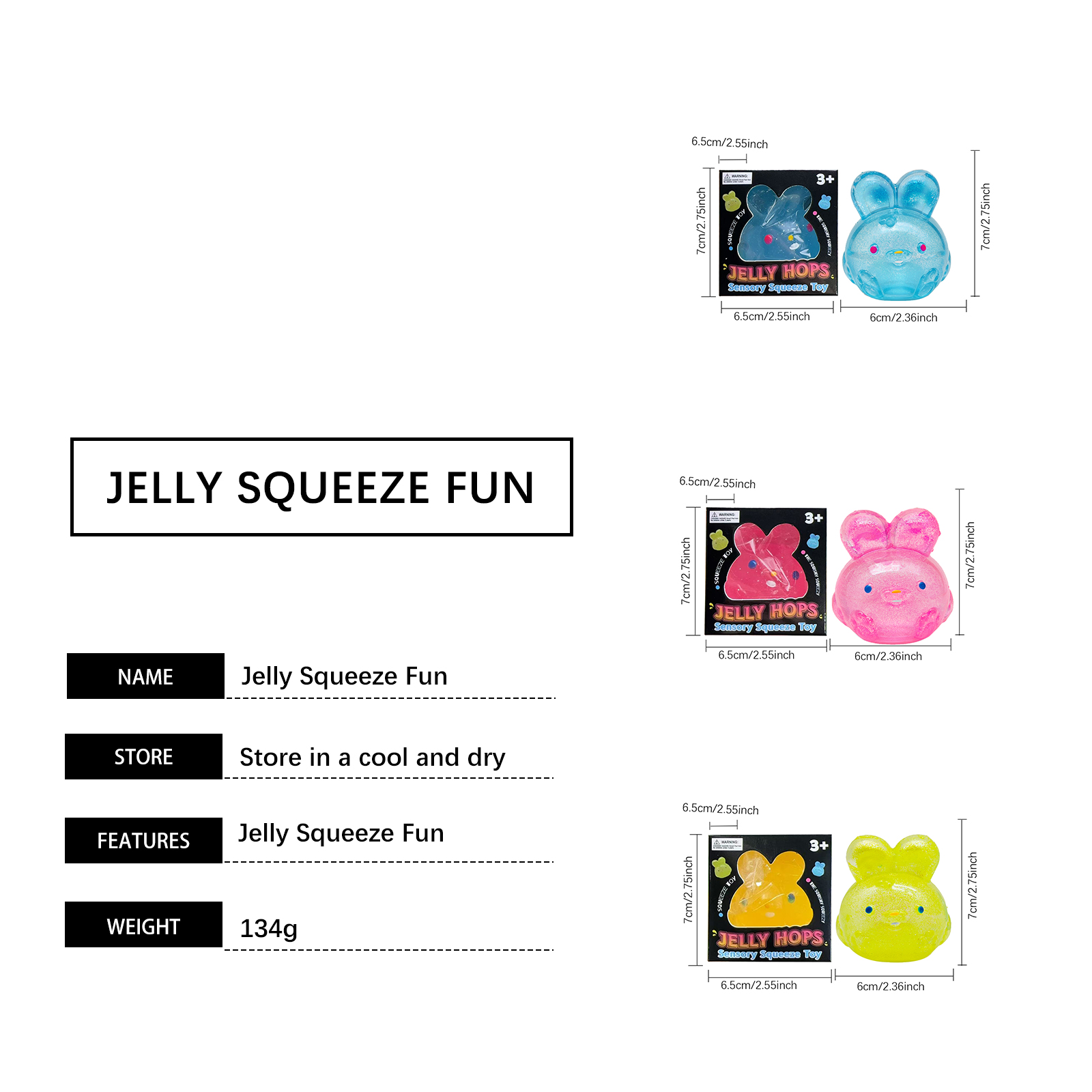 (Pink) Jelly Squeeze Toy Blue Style Childlike Cute Simulated Rabbit Tpr Material Stress Relief Hand Play Item