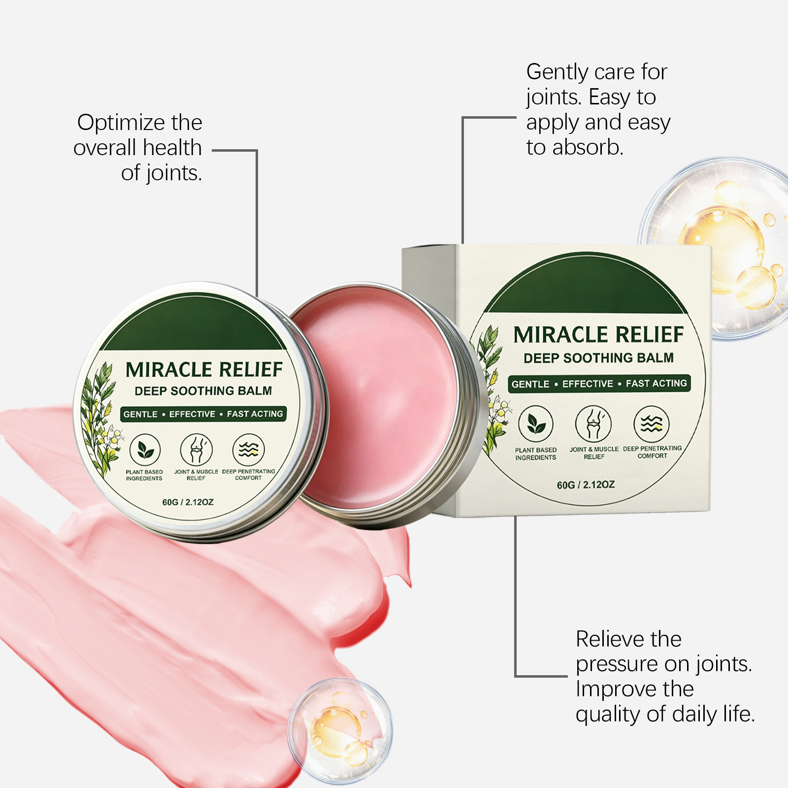 Body Care Cream Daily Gentle Moisturizing Refreshing Convenient Easy Spreadable Shoulder Knee Joint Soothe Comfort