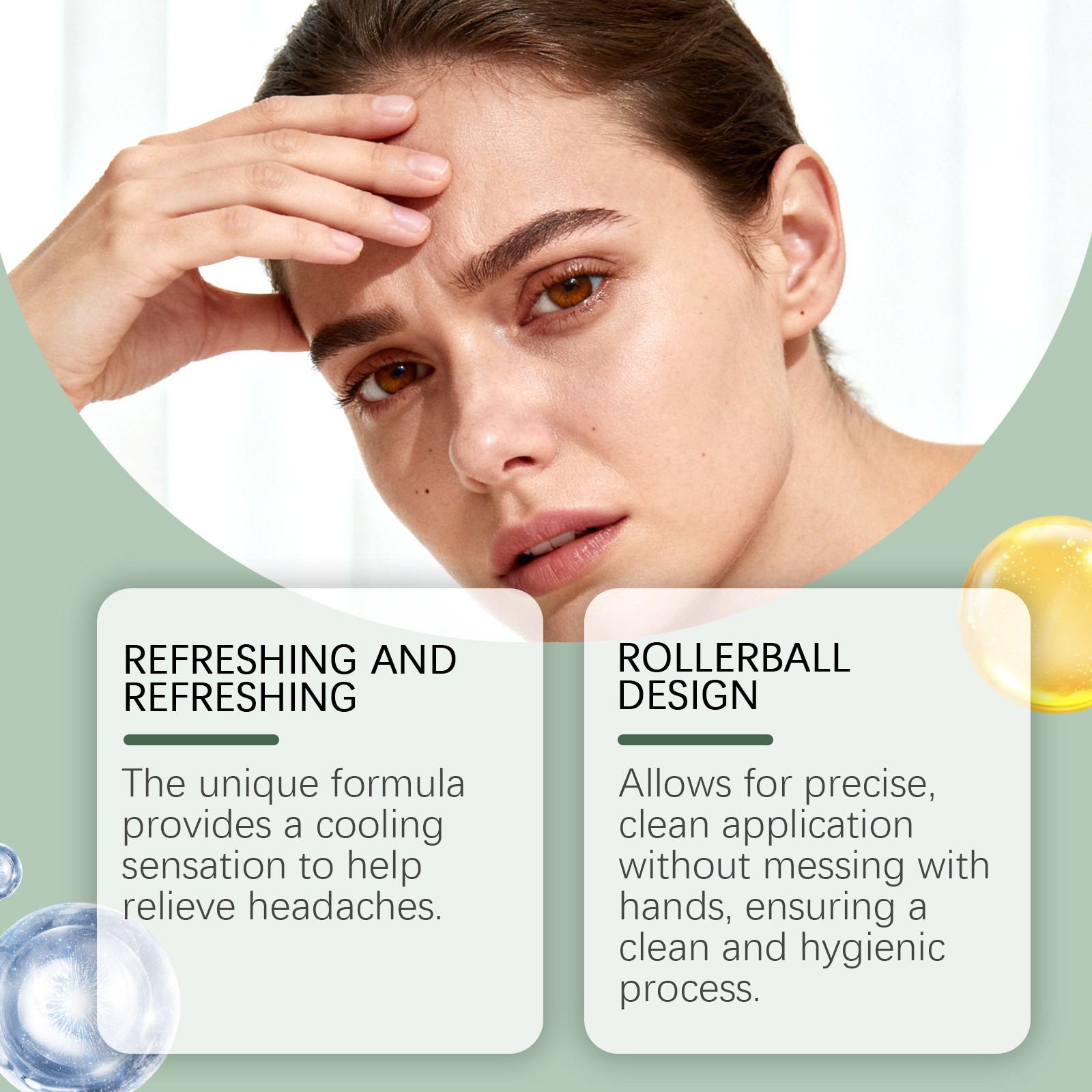 Head Care Roller Essence Mild Comfort Portable Daily External Massage Nourish Scalp Skin Gentle Soft Care