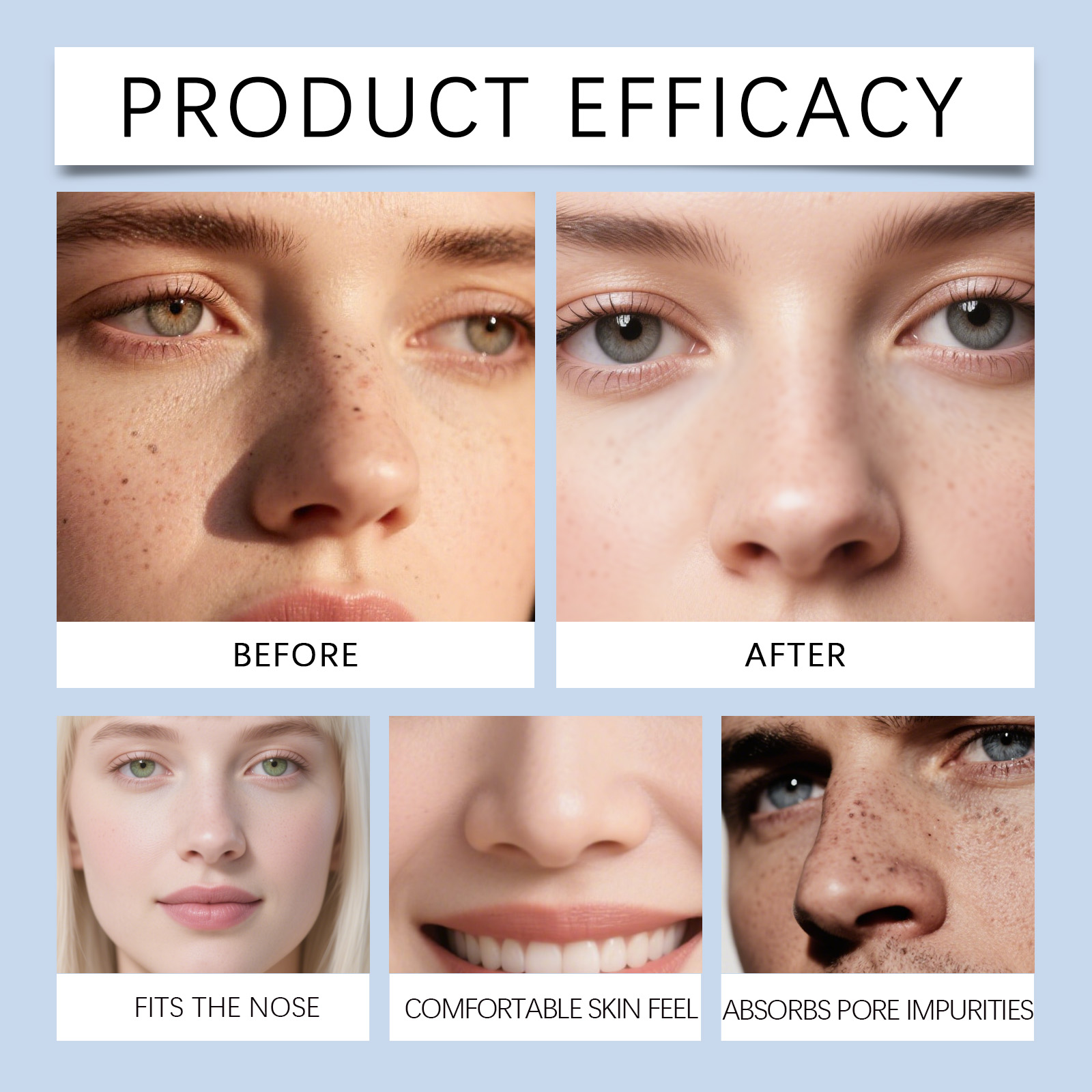 Pore Cleansing Nose Strips Mild Ingredients Remove Blackheads Hydrate Moisturize Skin Daily Care
