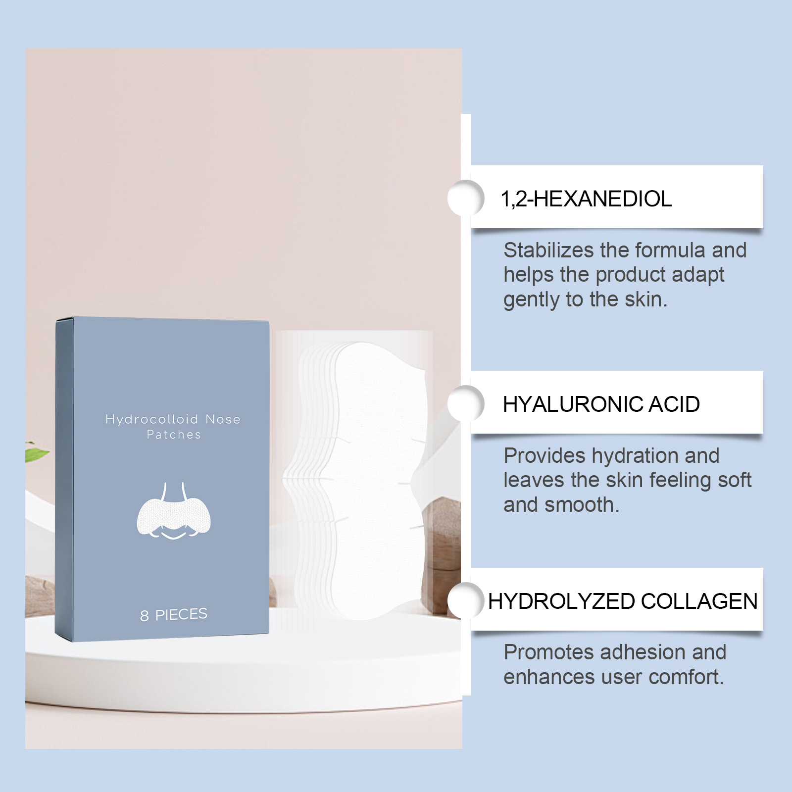 Pore Cleansing Nose Strips Mild Ingredients Remove Blackheads Hydrate Moisturize Skin Daily Care