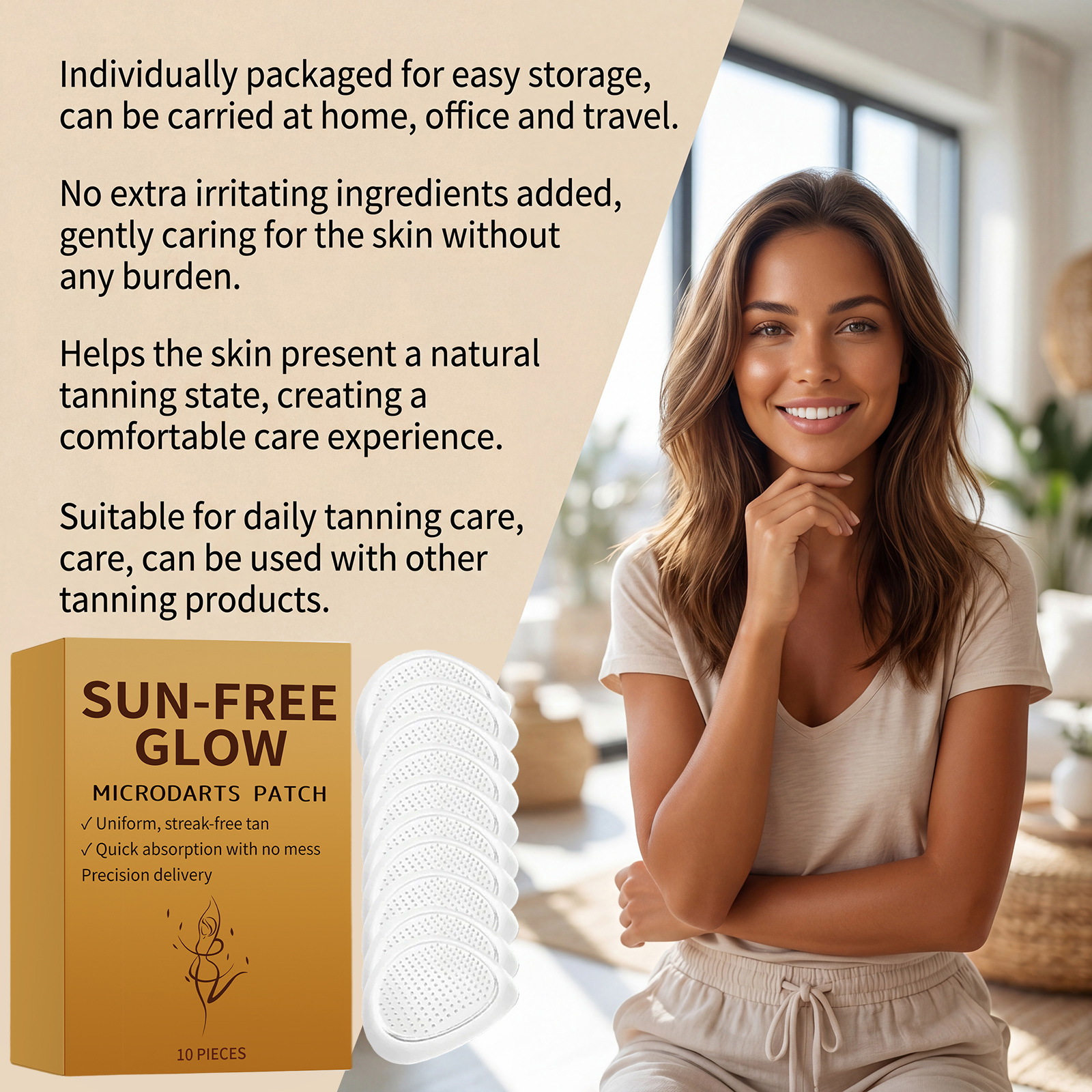 Tanning Care Patch Natural Gloss Comfortable Skin Friendly Natural Tone Summer Outdoor Body Skin Care Sheet