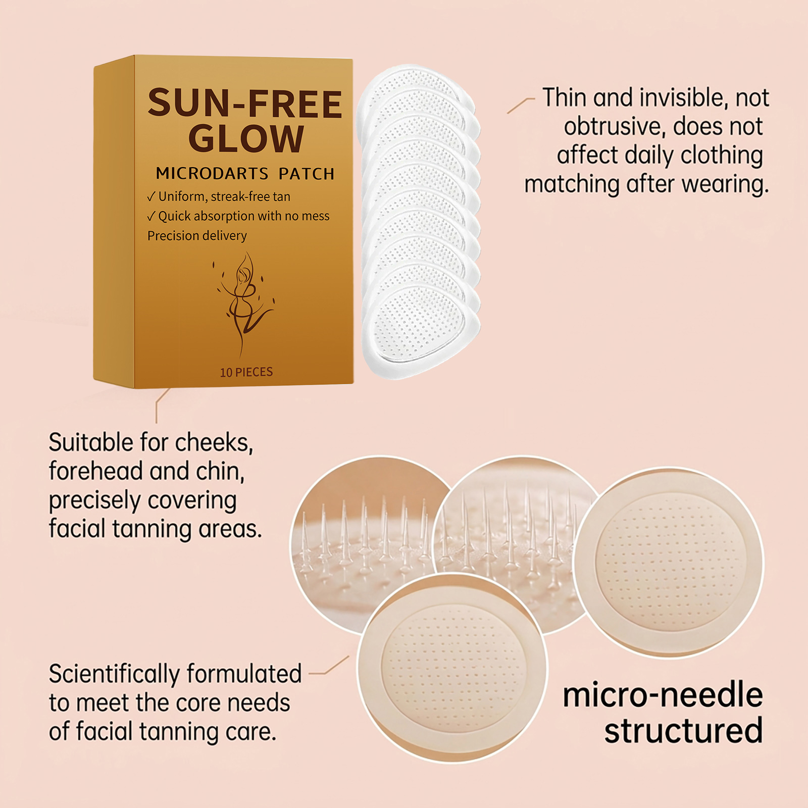Tanning Care Patch Natural Gloss Comfortable Skin Friendly Natural Tone Summer Outdoor Body Skin Care Sheet