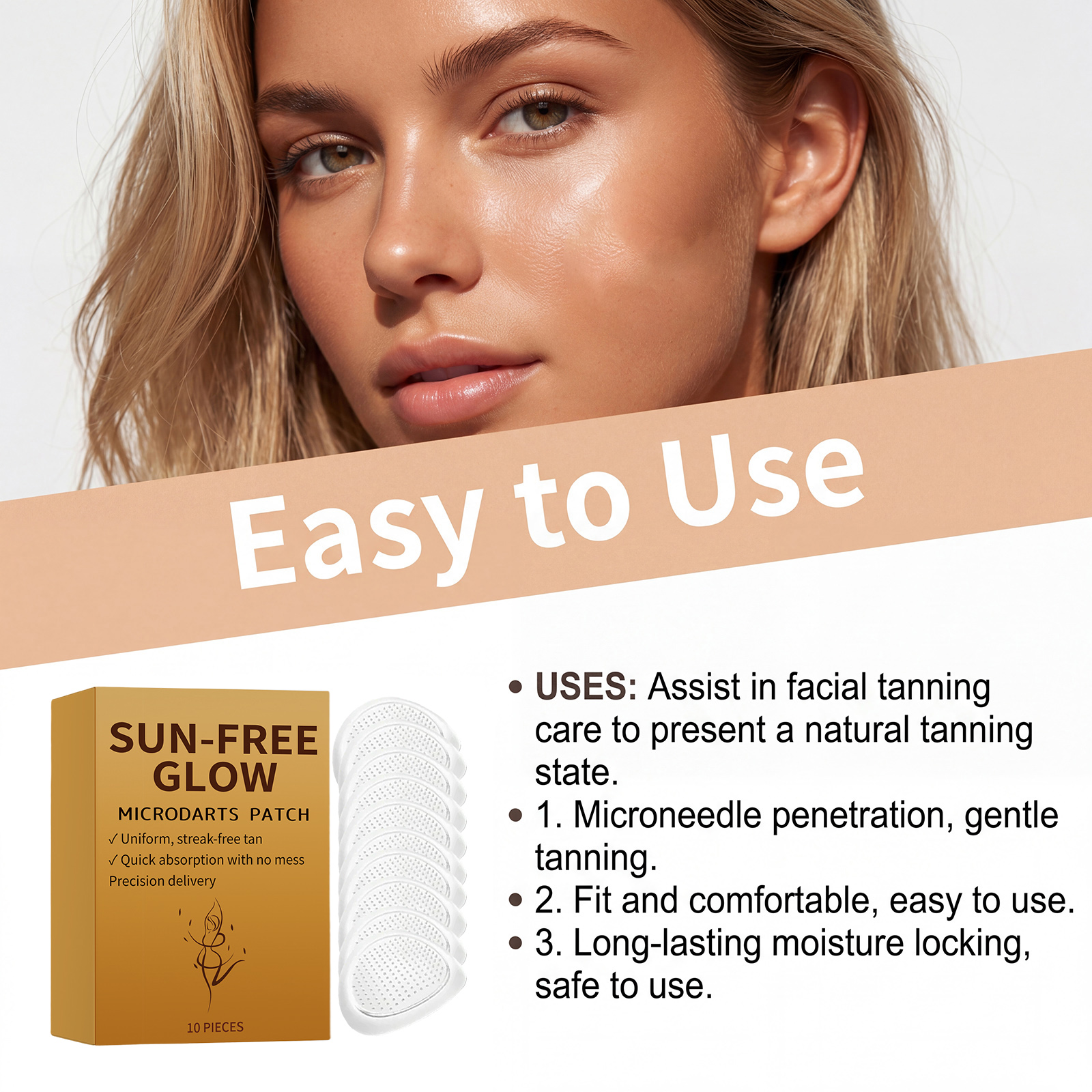 Tanning Care Patch Natural Gloss Comfortable Skin Friendly Natural Tone Summer Outdoor Body Skin Care Sheet