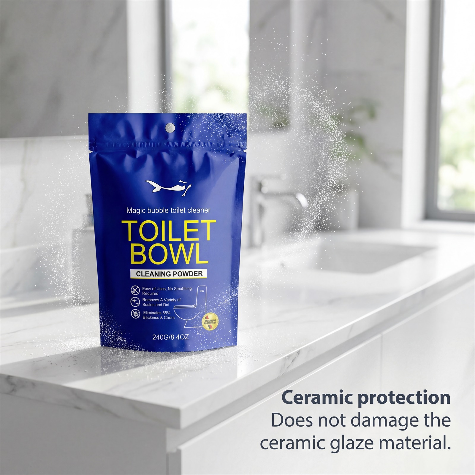 Toilet Cleansing Bubble Powder Clean Bathroom Toilet Remove Yellow Stains Reduce Odors Long Lasting Fragrance
