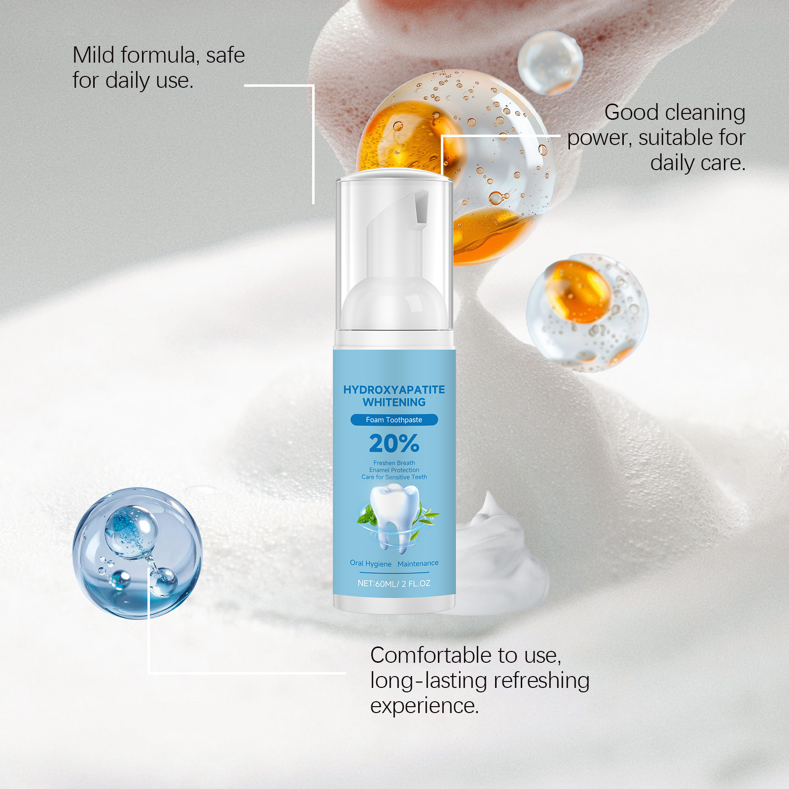 Fresh Teeth Mousse Gentle Cleansing Protect Teeth Purify Freshen Oral Daily Care Teeth Mousse
