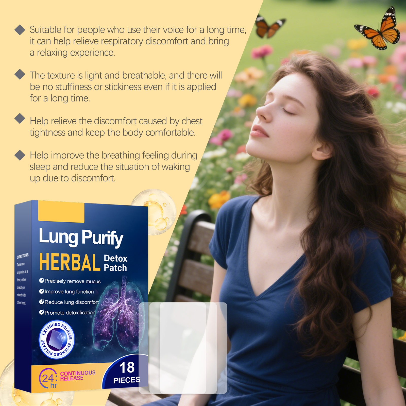 Herbal Body Care Patch Mild Protect Body Comfort Care Herbal Ingredient External Massage Nourishing Patch